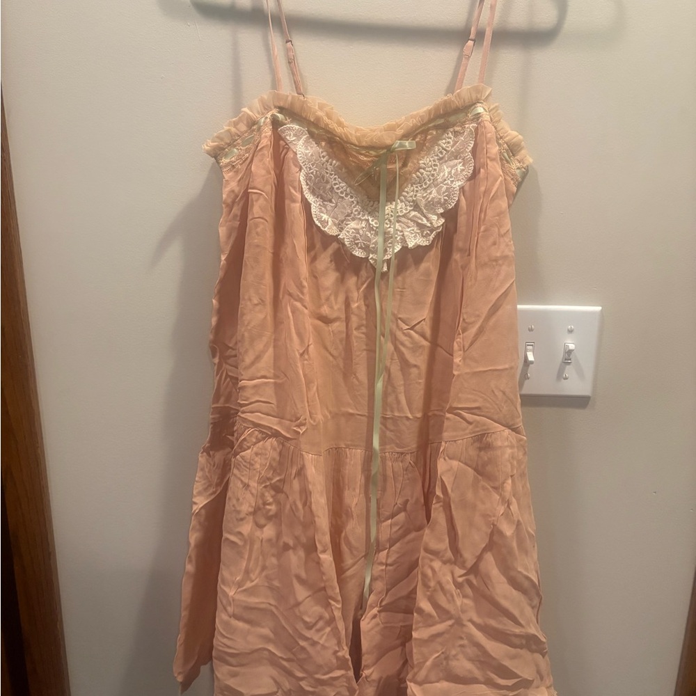 By Anthropologie Lace Square Neck Romper NWT S - Picture 5 of 10